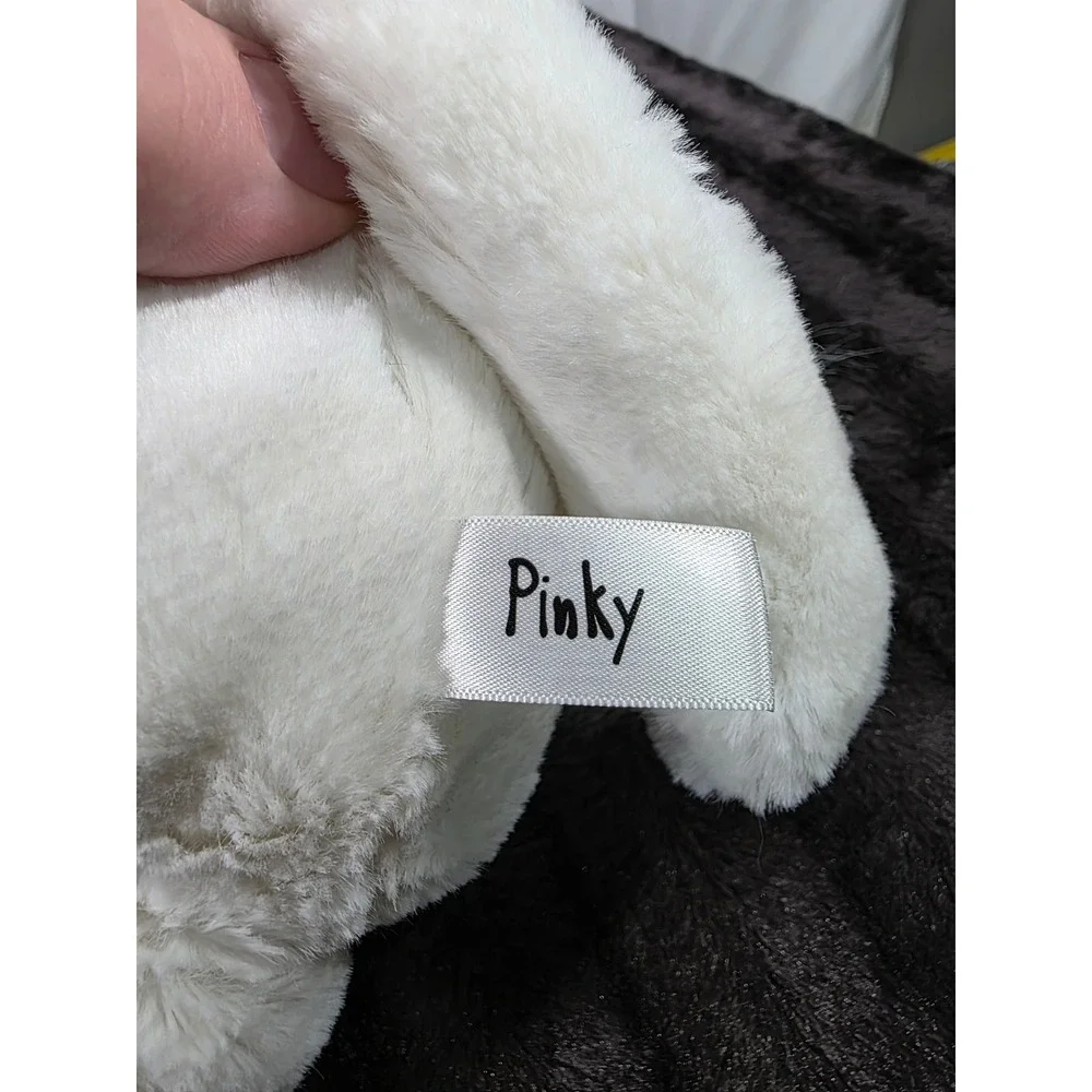Pinky White Unicorn Plush Stuffed Animal Pastel Rainbow Mane Iridescent Horn